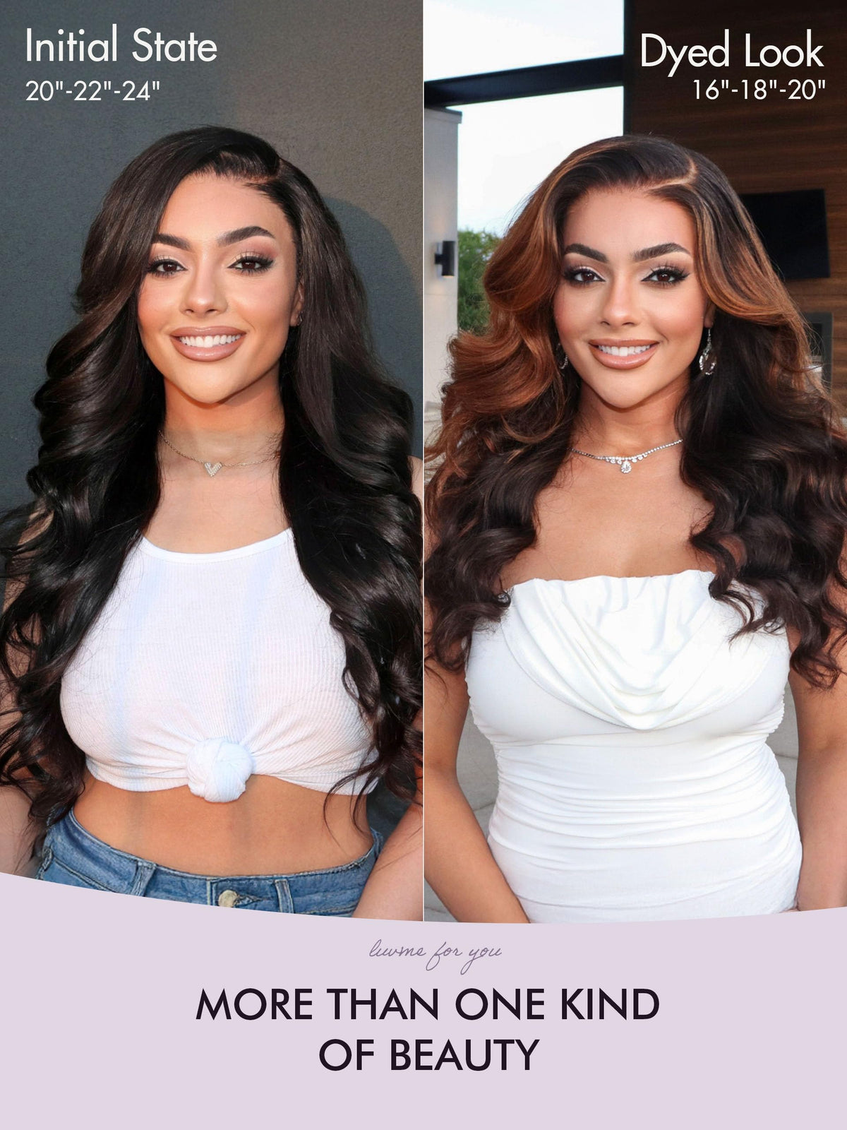 LUVME Brazilian virgin hair bundle double weft 18 inch for seamless volume.