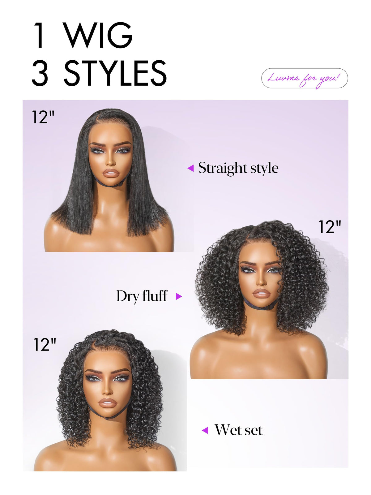 LUVME HAIR 100% human hair texture ready for heat styling and coloring.