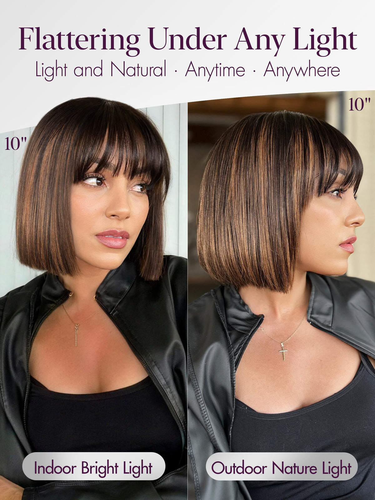 LUVME HAIR 10-inch yaki straight bob with breathable cap for comfort