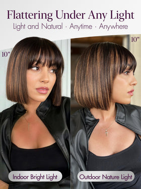 LUVME HAIR 10-inch yaki straight bob with breathable cap for comfort