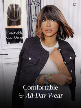LUVME HAIR 10-inch yaki straight bob with glueless application for quick wear