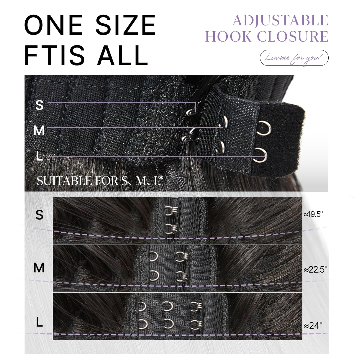 LUVME HAIR 5x5 lace closure natural parting close-up