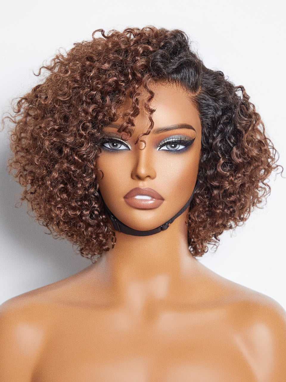 LUVME HAIR 8 inch kinky curly bob front view with ombre for daily elegance