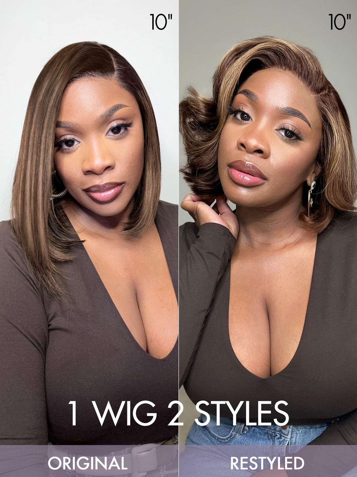 LUVME HAIR natural color straight wig with highlights suits everyday wear.