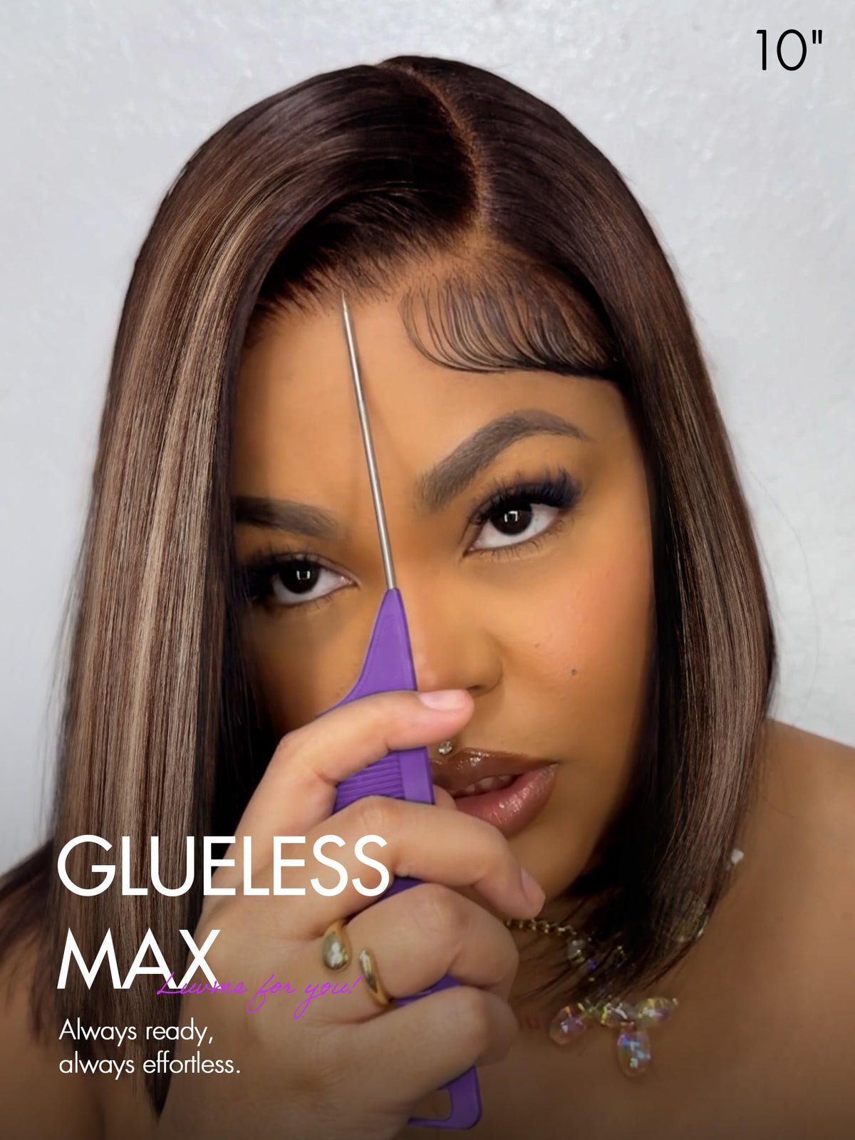 LUVME HAIR glueless lace front bob wig provides fast, glue-free wear.