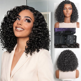 LUVME HAIR Curly Deep Wave Wig, 12-inch length for natural movement and fuller volume.
