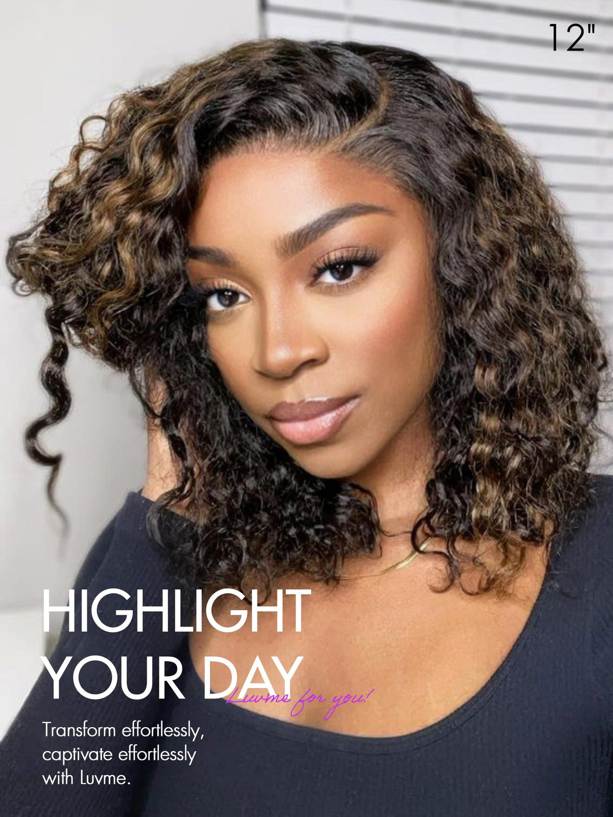 LUVME HAIR glueless HD lace close-up showing natural hairline blending.