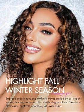 LUVME HAIR HD lace front curly wig highlighting undetectable lace.