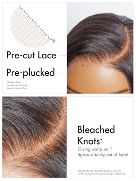 LUVME HAIR left-part bob closeup showing natural, seamless hairline blend