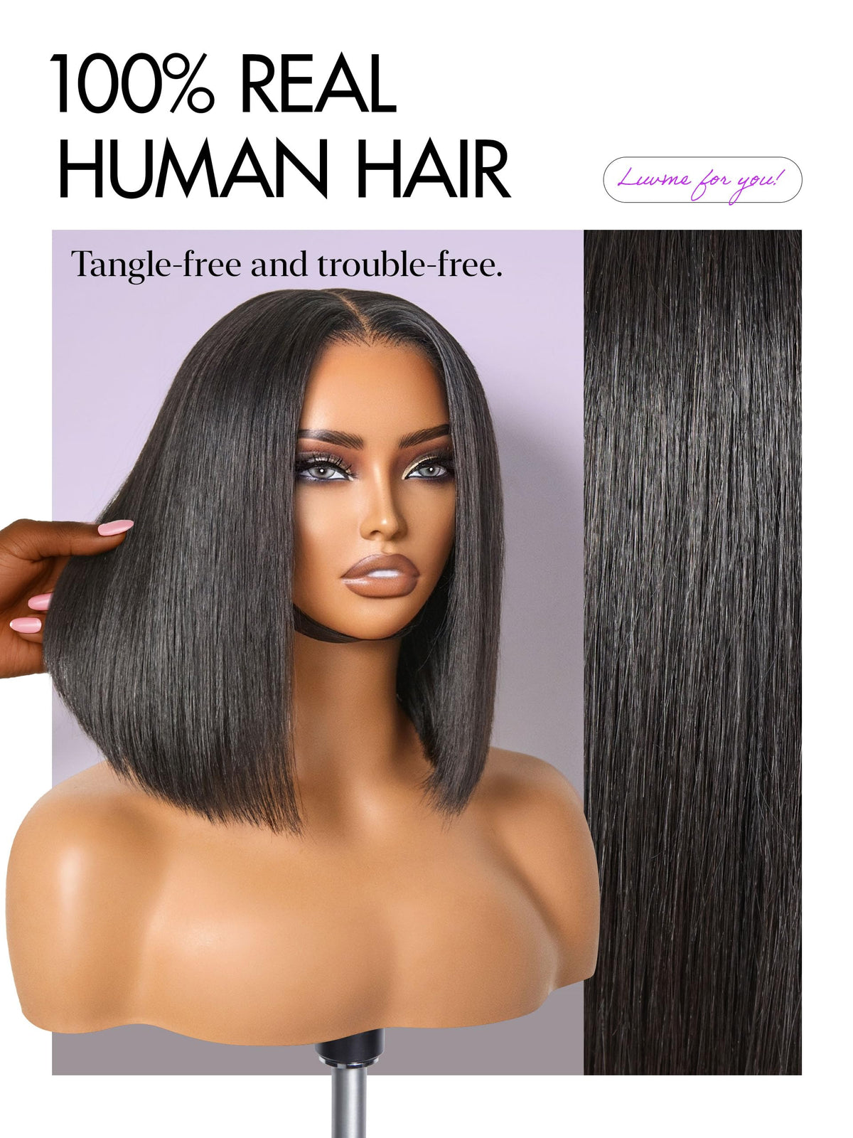 LUVME HAIR Natural black color look suits casual and formal occasions.