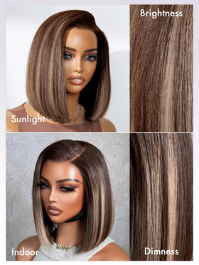 LUVME HAIR pre-cut plucked wig with bleached knots creates a natural-looking part.