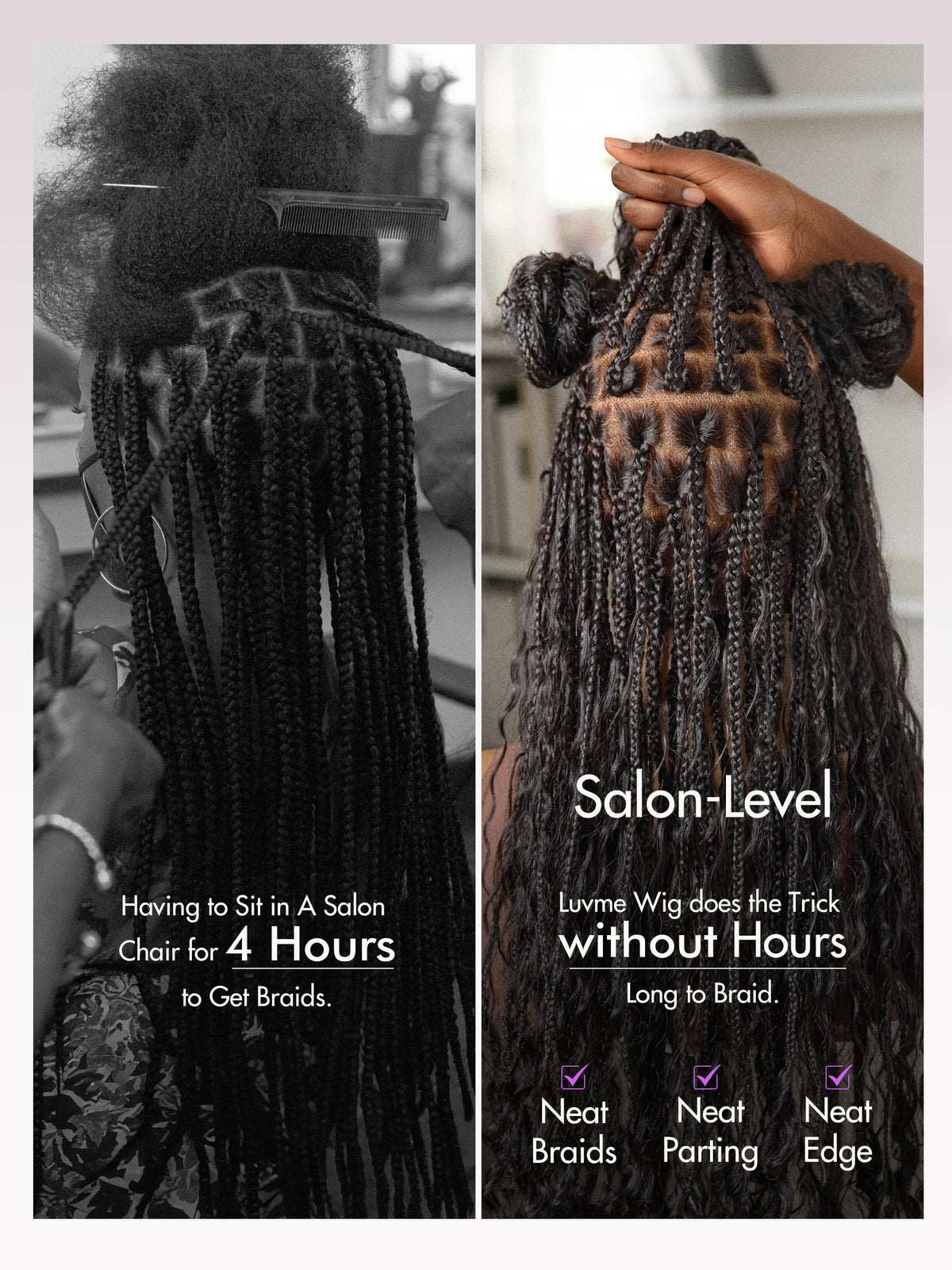 LUVME HAIR Readitress hand tied braids close up highlight craftsmanship