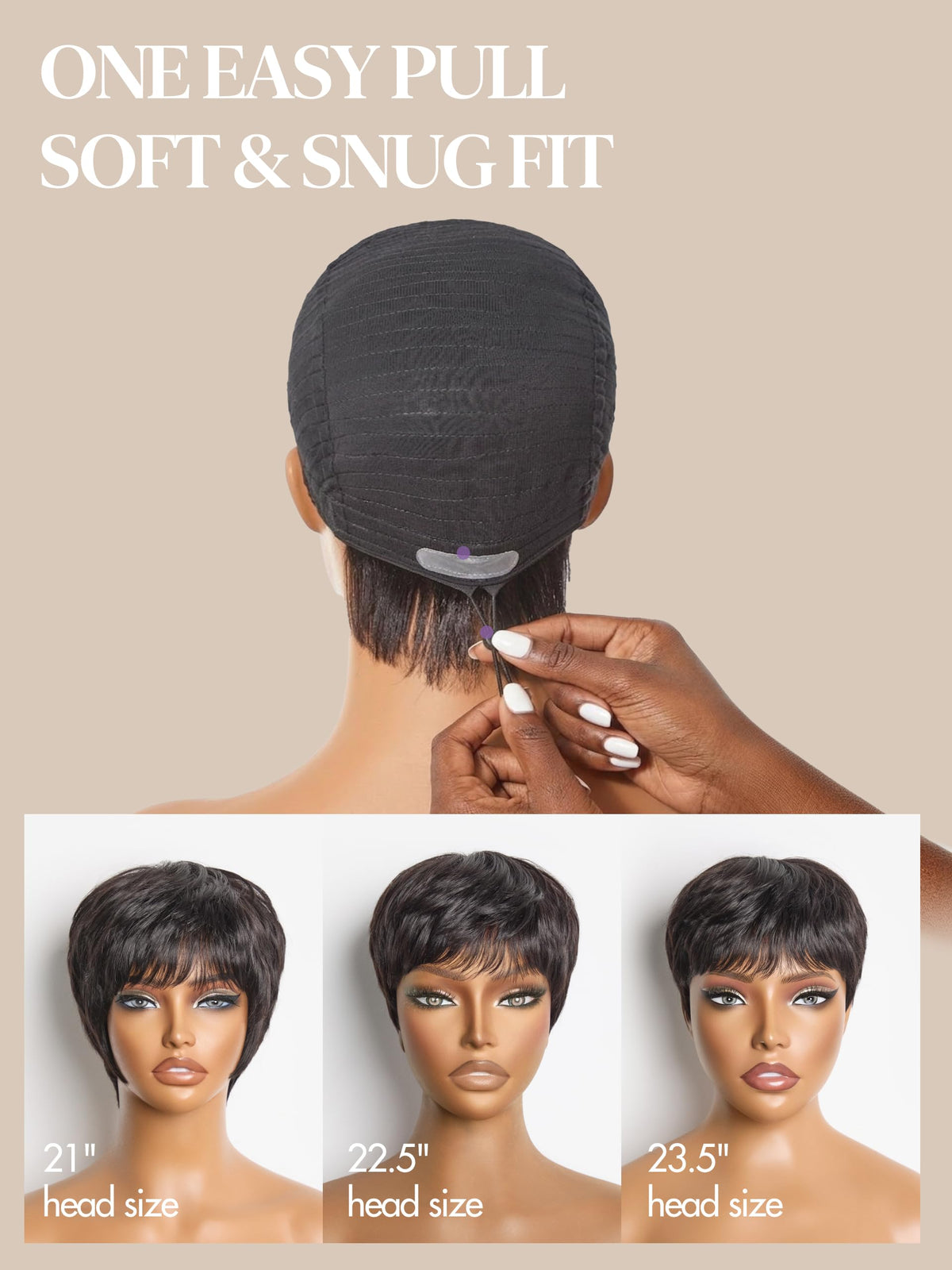 LUVME HAIR skin-friendly cap close-up demonstrating soft, irritation-free wear