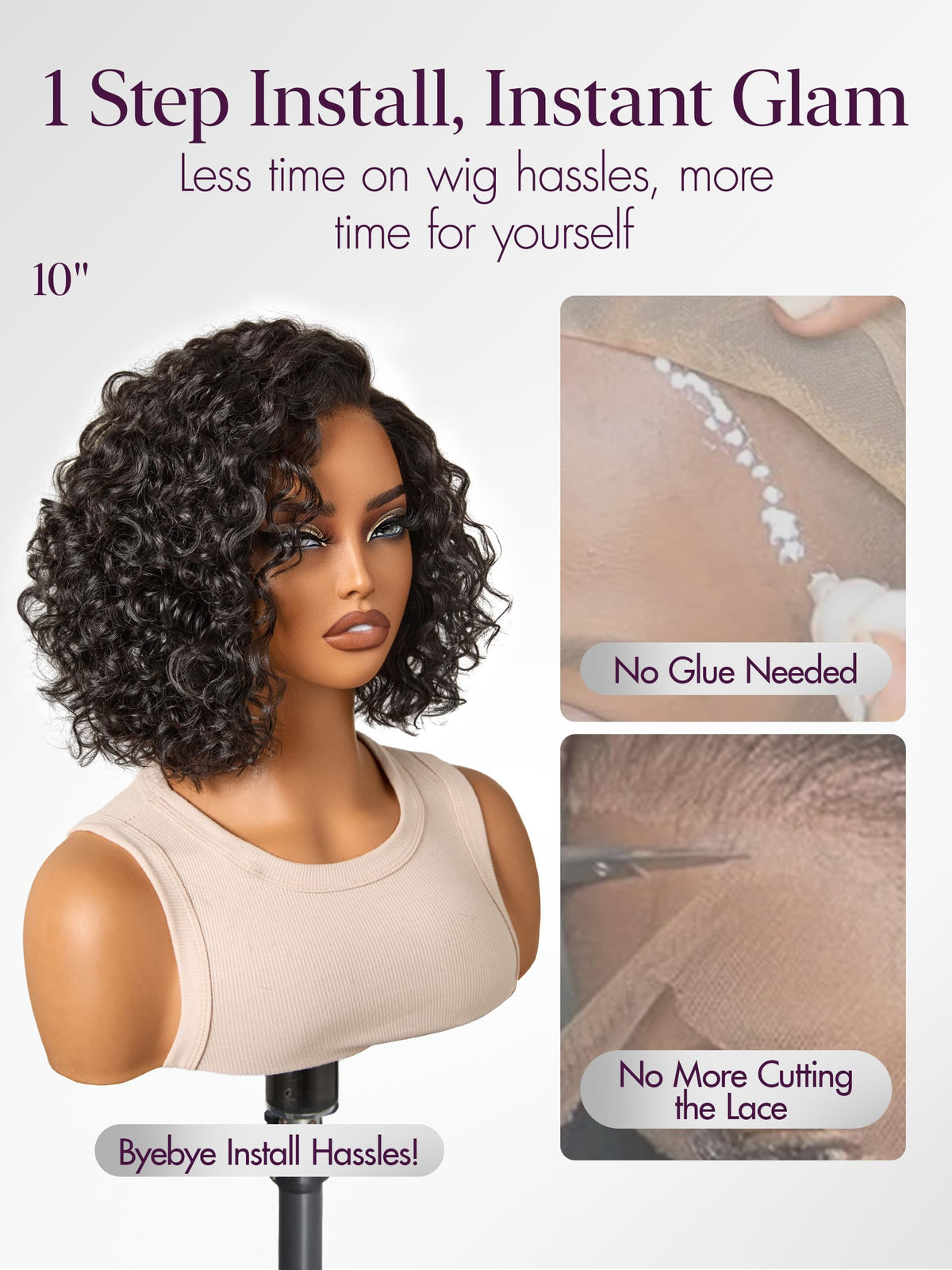 LUVME HAIR soft lace-cap for comfortable all-day wear