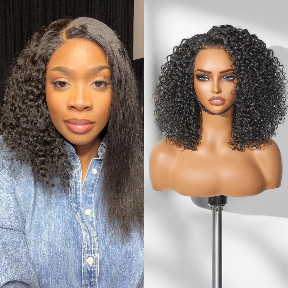 LUVME HAIR Wet and Wavy 5x5 closure closeup showing natural texture for easy styling.