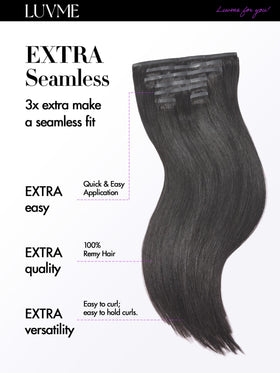 LUVME heat-safe dyeable hair extensions for versatile styling.