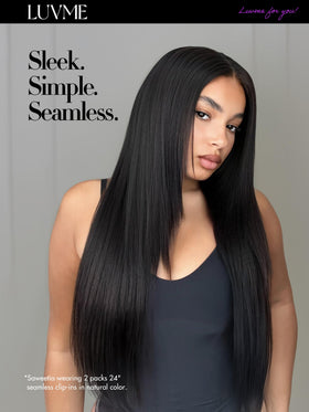 LUVME Silky Straight natural-black shade for realistic color blending.