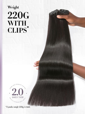 LUVME Silky Straight clip-ins 18 inches for a smooth blend.