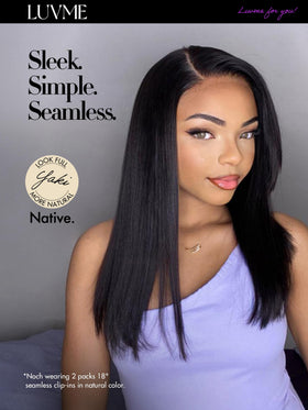 LUVME Yaki Straight thin PU wefts lie flat for an invisible look