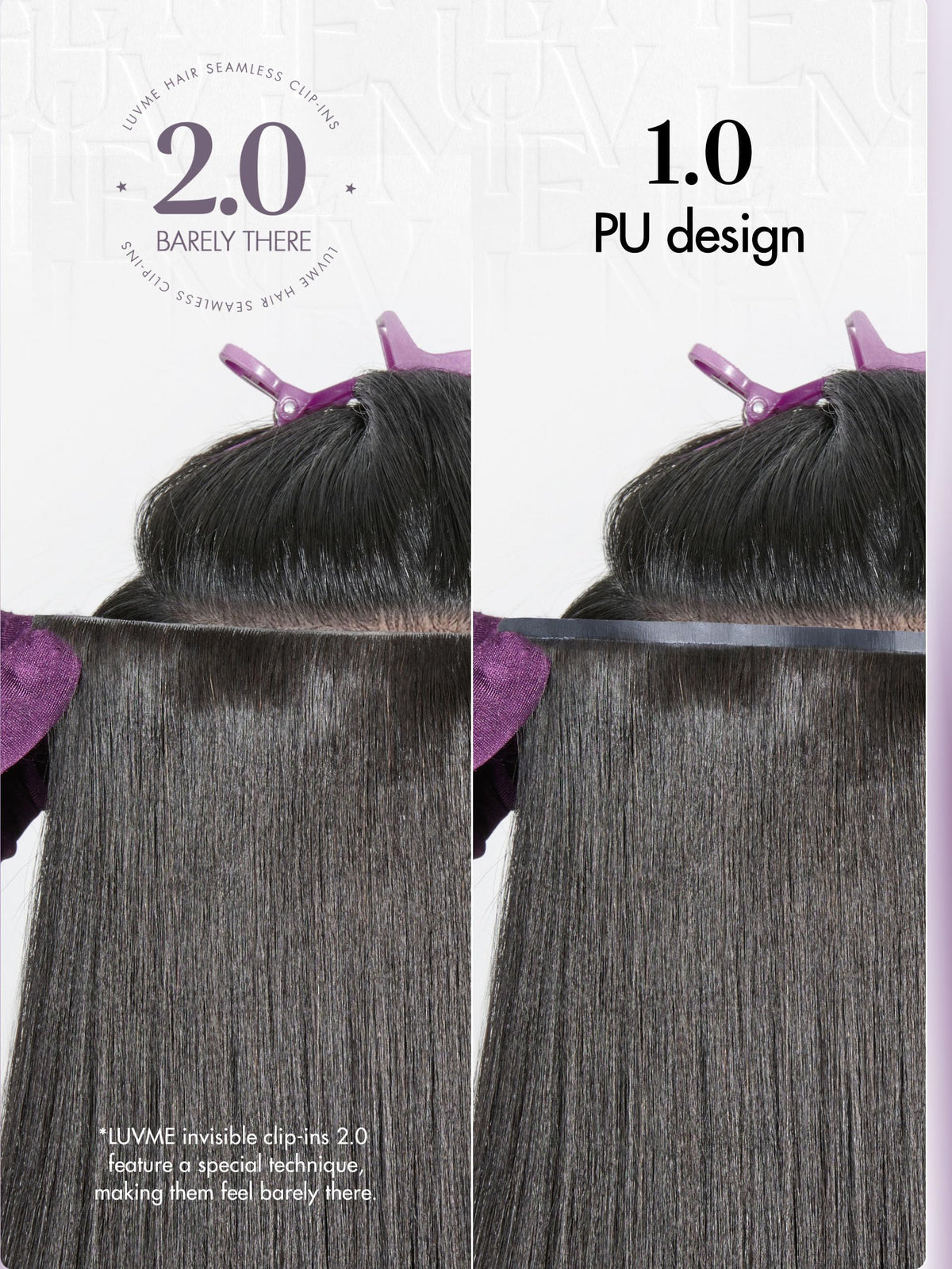 LUVME Yaki straight texture close-up highlighting natural volume.