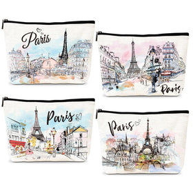 Luvsweets Eiffel Tower makeup bag set for stylish on-the-go cosmetics storage.
