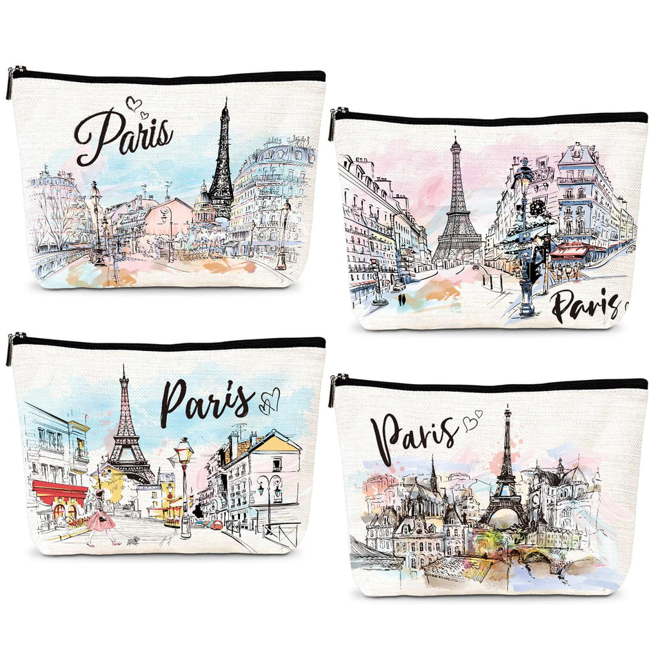 Luvsweets Eiffel Tower makeup bag set for stylish on-the-go cosmetics storage.