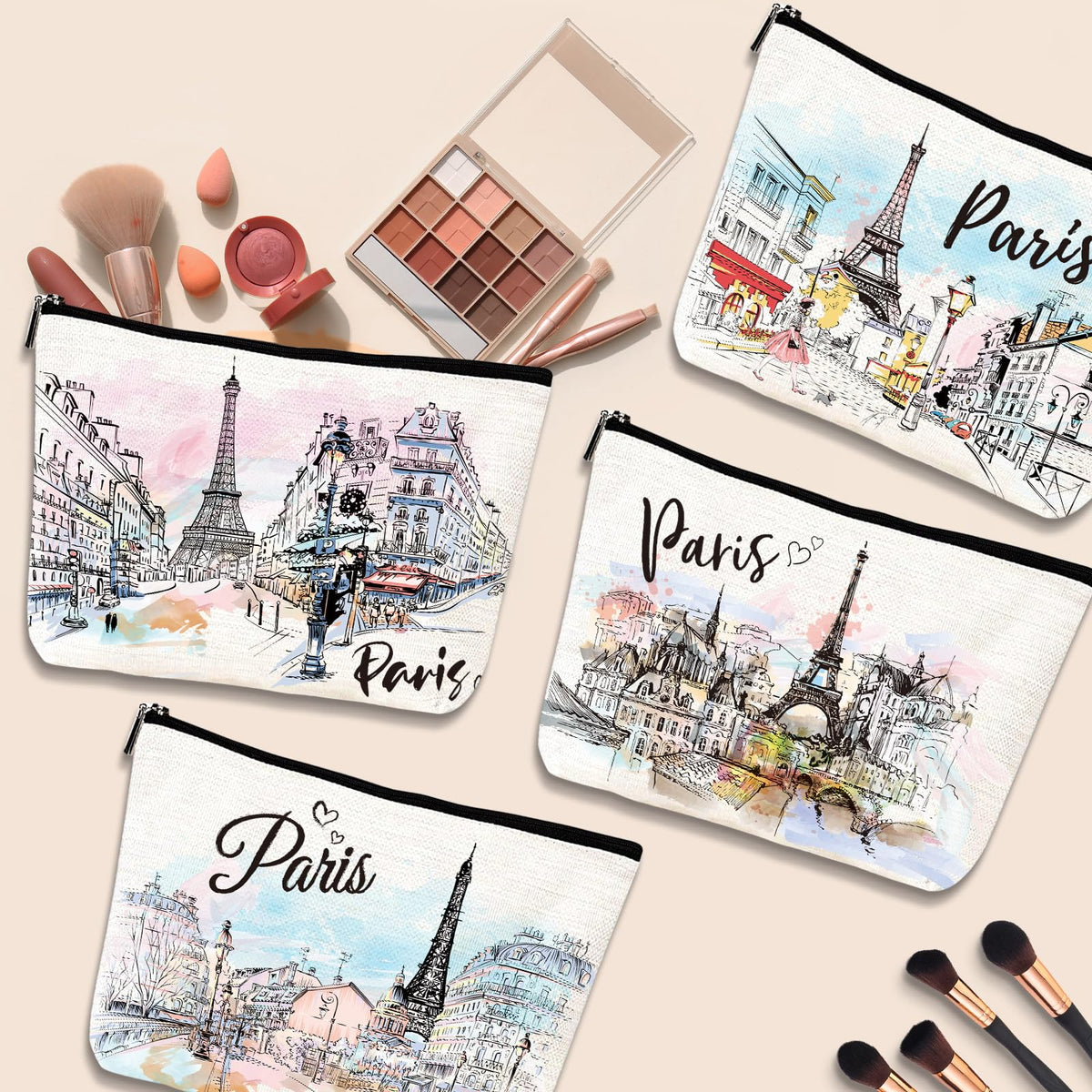 Luvsweets waterproof canvas makeup bag keeps contents protected from moisture.