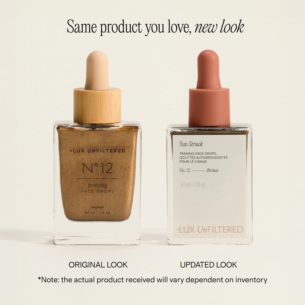 Lux Unfiltered N°12 drops applied to the face for easy use.