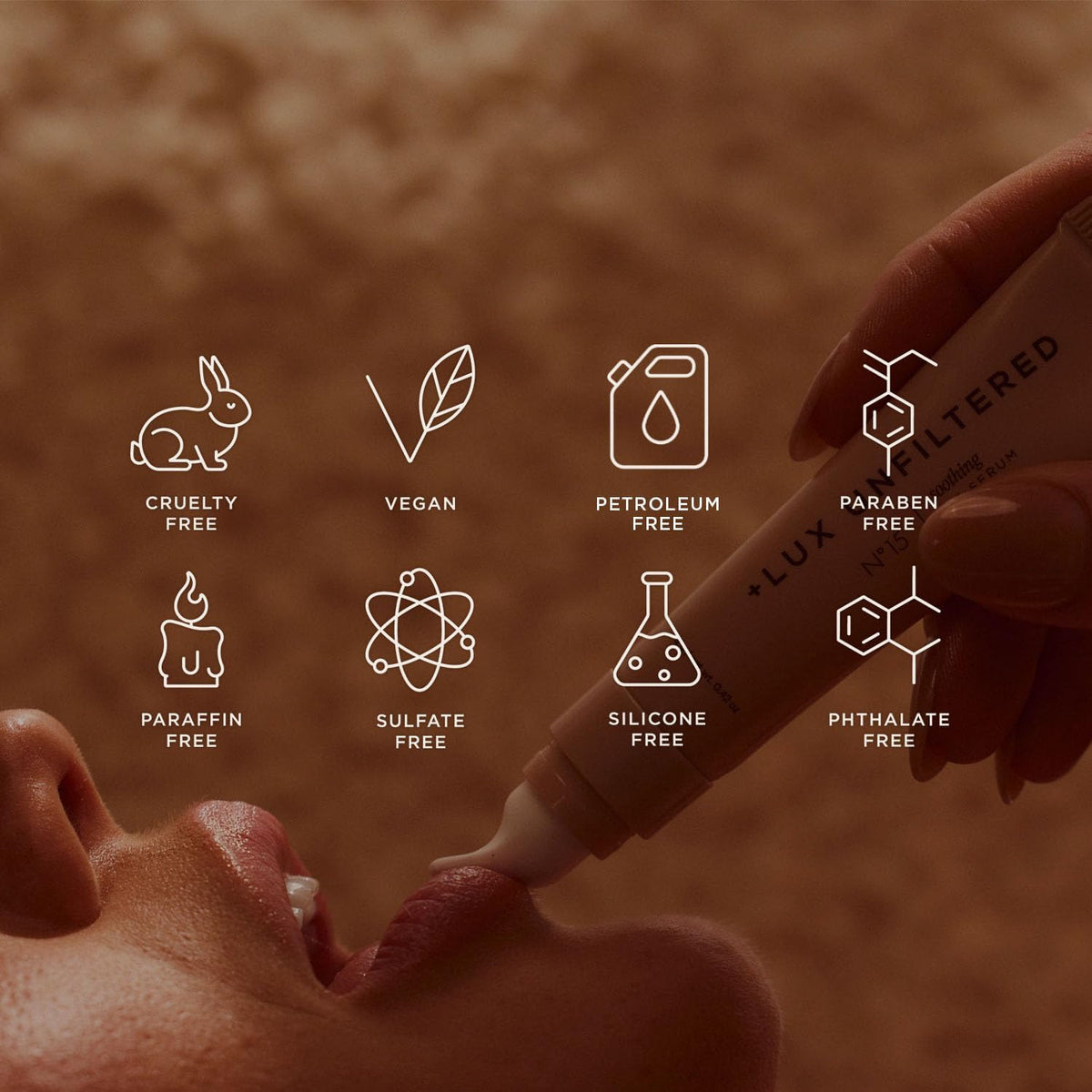 Lux Unfiltered N°15 fragrance-free vegan lip care formula for daily use