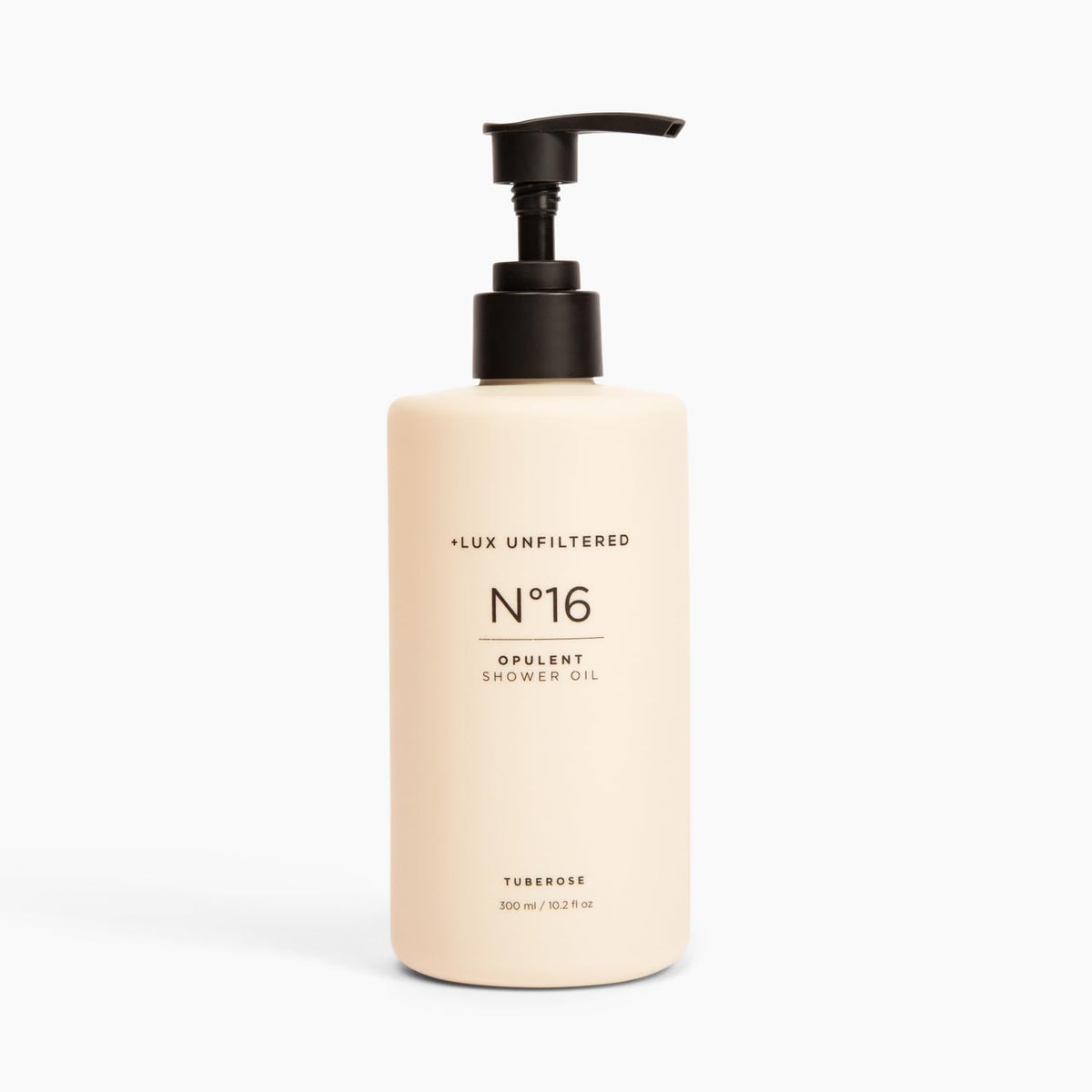 Lux Unfiltered N°16 bottle pour shows hydrating shower oil for skin.