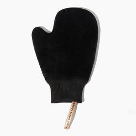 Lux Unfiltered self tanning mitt microfiber glove for a smooth, streak-free application.