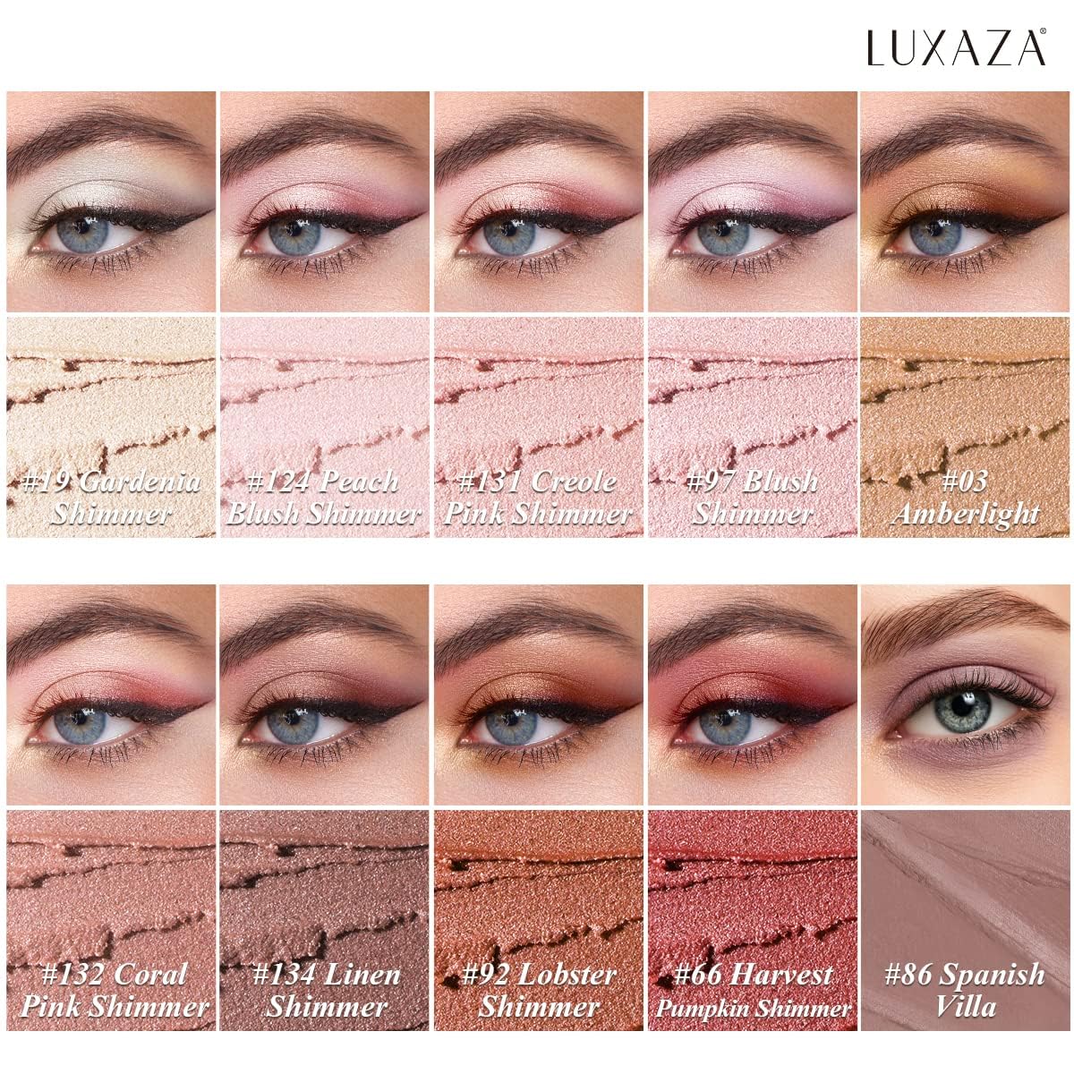 LUXAZA Eyeshadow Stick with coordinated colors for versatile day-to-night makeup.