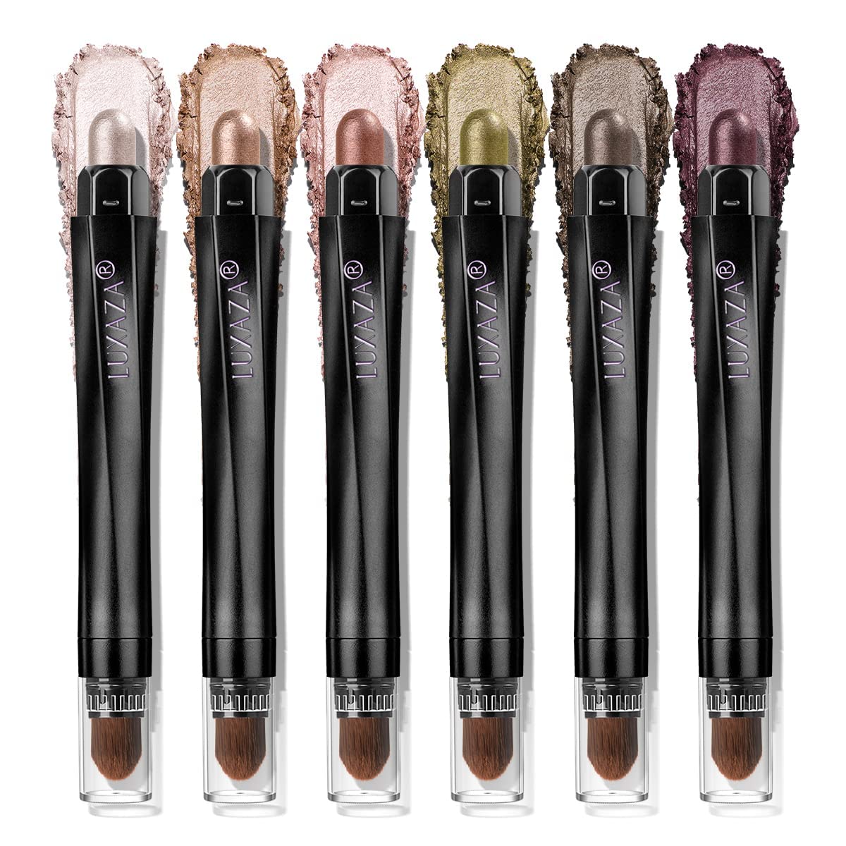 LUXAZA PRO Shimmer Eyeshadow Stick Desert Wild 6-piece set for versatile eye looks.
