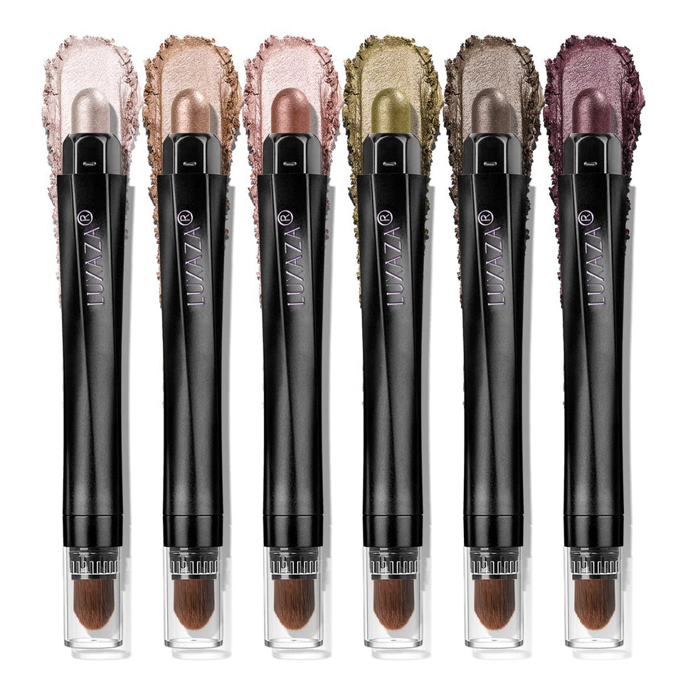 LUXAZA PRO Shimmer Eyeshadow Stick Desert Wild 6-piece set for versatile eye looks.