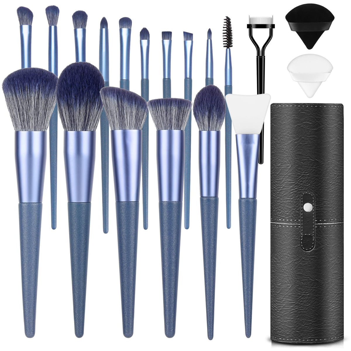 Luxbru makeup brush set 17pc collection with versatile tools for complete looks