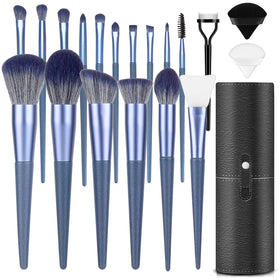 Luxbru makeup brush set 17pc collection with versatile tools for complete looks