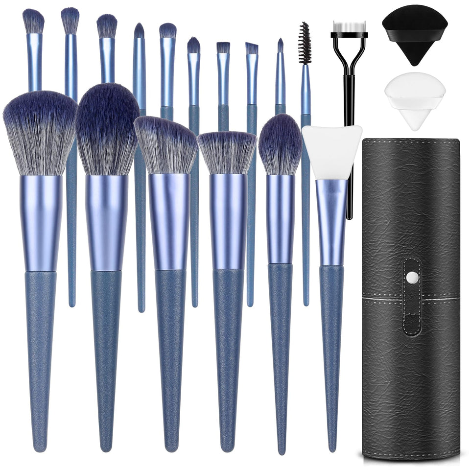 Luxbru makeup brush set 17pc collection with versatile tools for complete looks