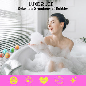 LUXDOUCE skin-nourishing bath bomb supports a soothing routine.