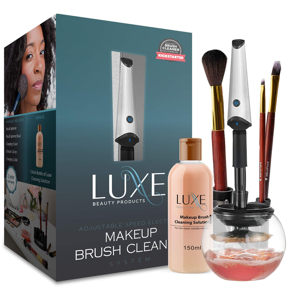 Luxe compact cleaning kit for brushes, ideal for tidy vanity storage
