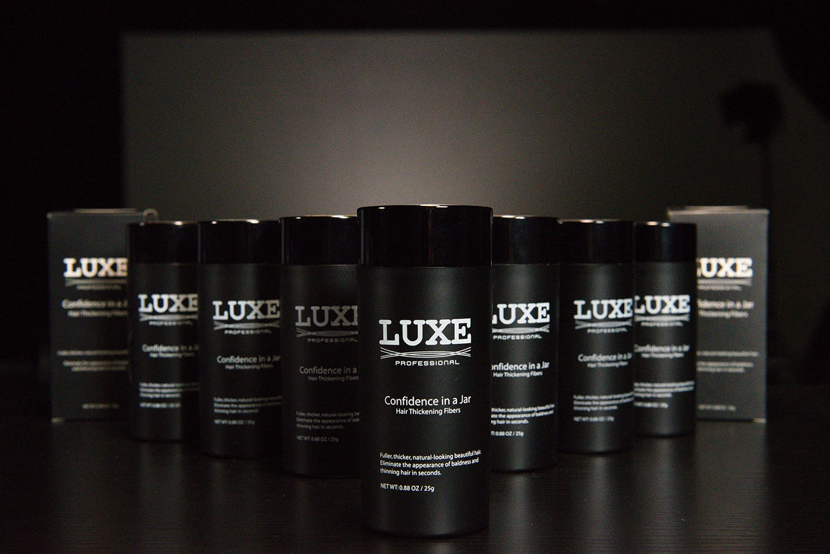 LUXE Professional Hair Building Fibers 60-75 days supply in large container