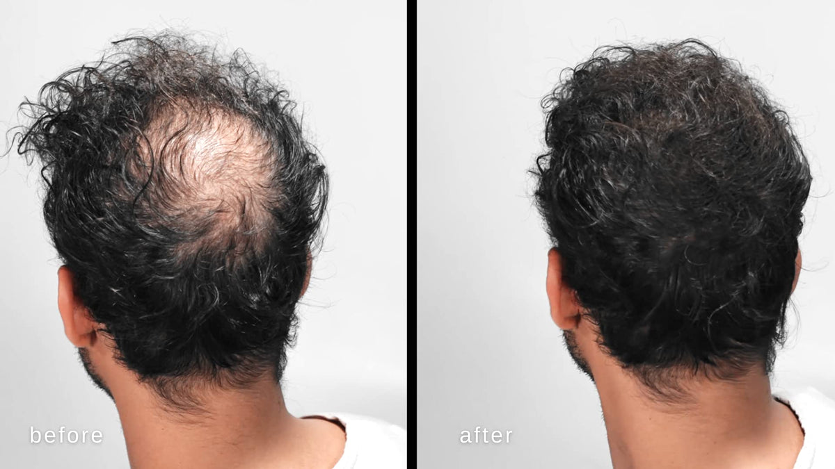 LUXE Hair Building Fibers application steps for quick results.