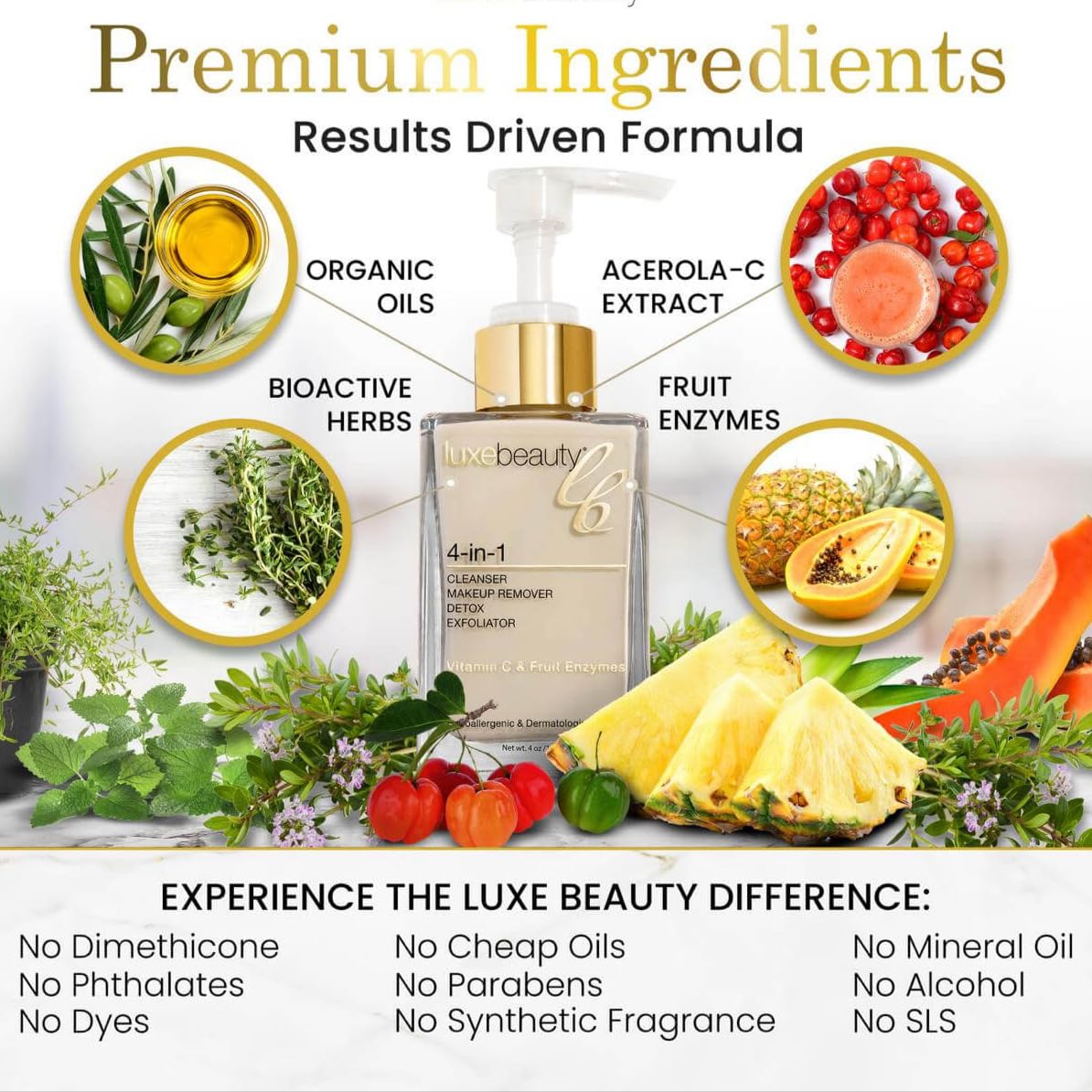 LUXEBEAUTY Luxe Cleanser fragrance-free formula for sensitive skin
