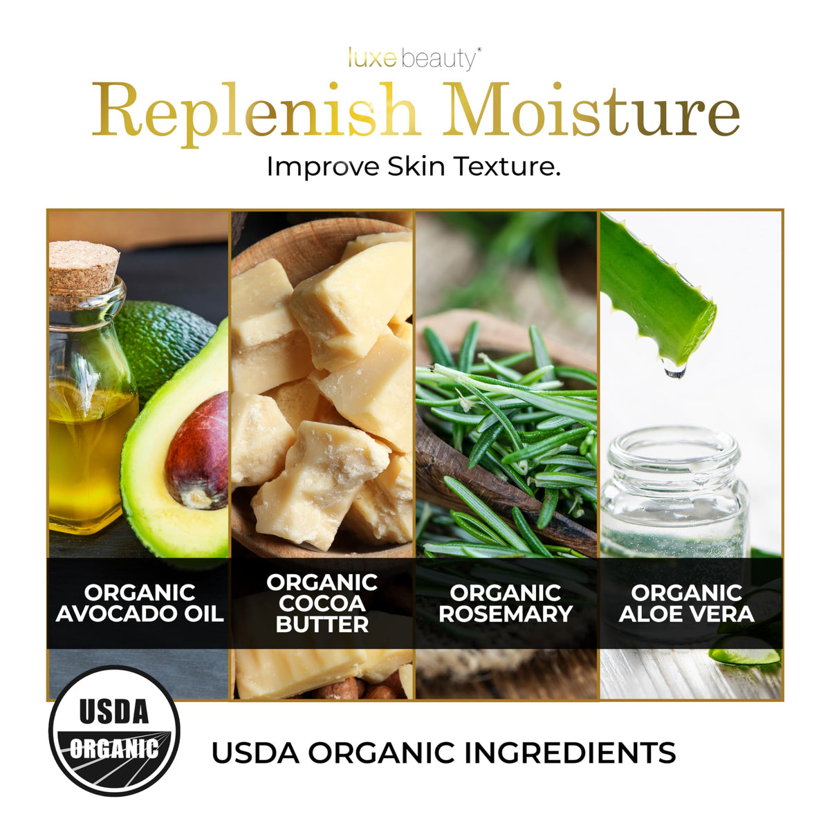LUXEBEAUTY LuxeLotion raspberry seed oil nourishes dry skin.