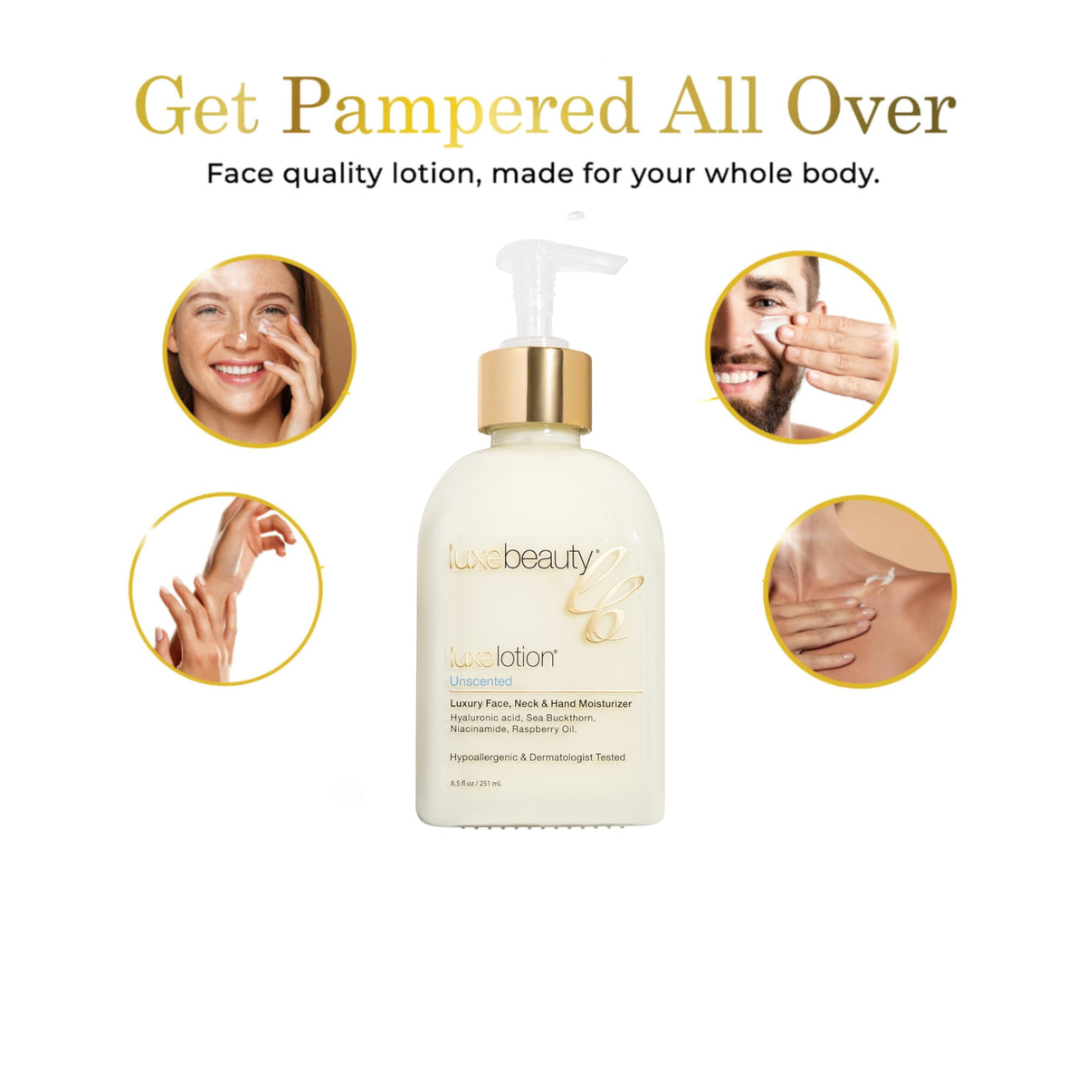 LUXEBEAUTY LuxeLotion vitamin B3 enhances skin vitality.