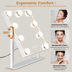 LuxeVue three lighting modes with adjustable brightness suit any makeup routine