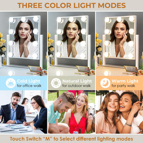LuxeVue brightness control lets you tailor lighting for precise grooming