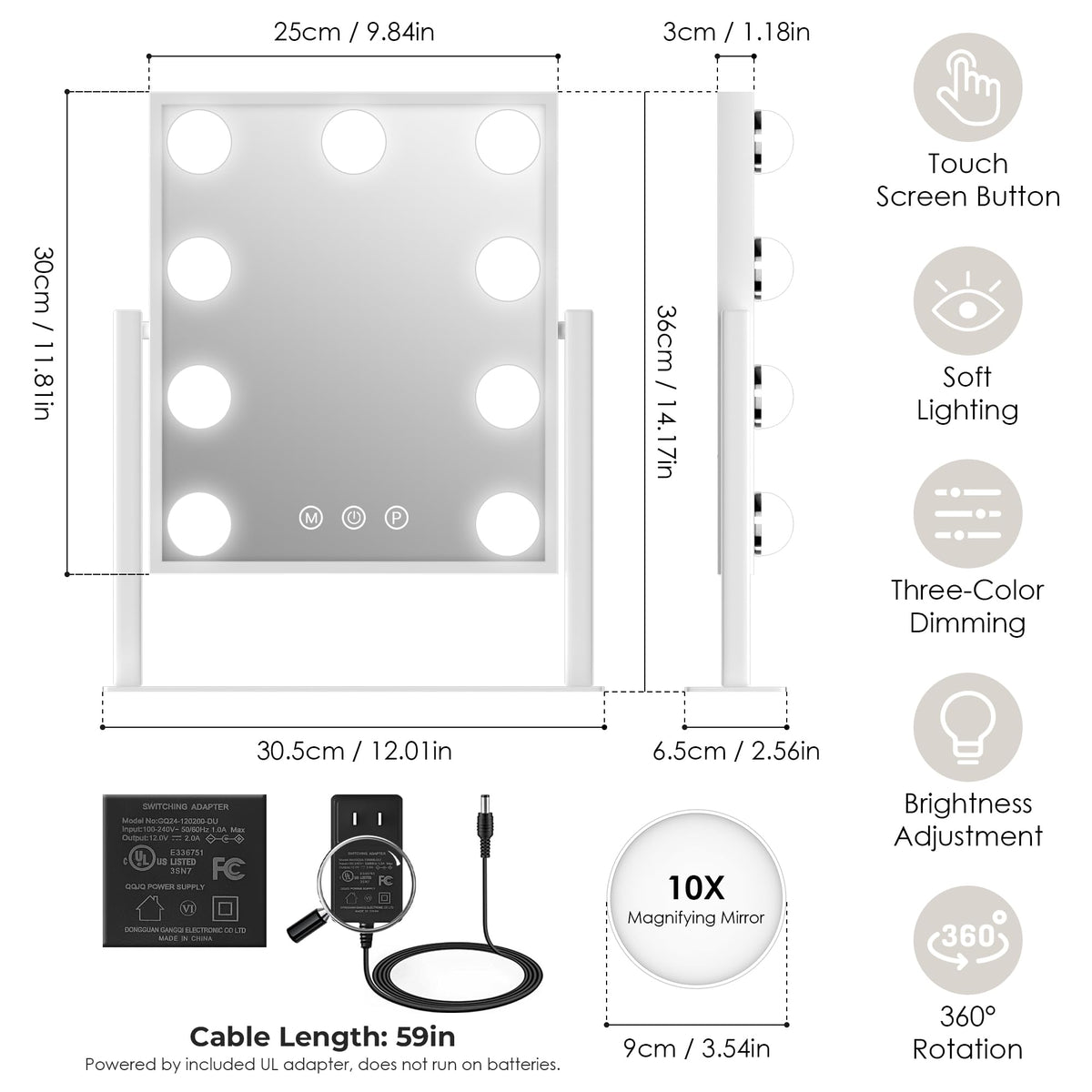 LuxeVue sturdy metal frame with anti-slip base ensures a stable setup
