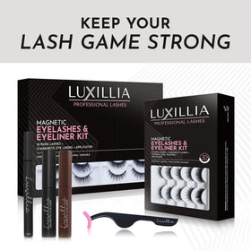 Luxillia reusable magnetic lash kit helps maintain lashes between uses.