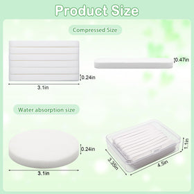 Luxiv round compressed sponge expands softly after soaking for gentle cleansing.