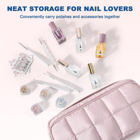 LUXJA middle compartment featuring elastic mesh pockets for bottles in pink.